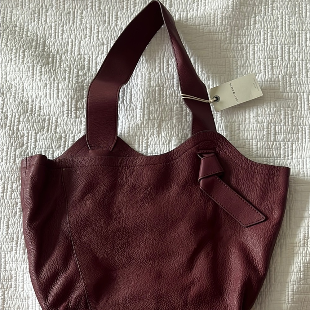 Burgundy Leather Tote Bag